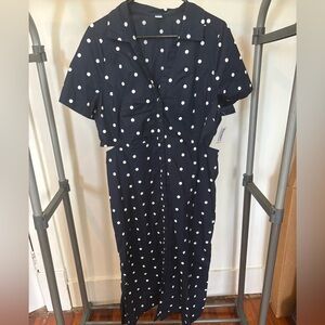 Navy Polka Dot Dress